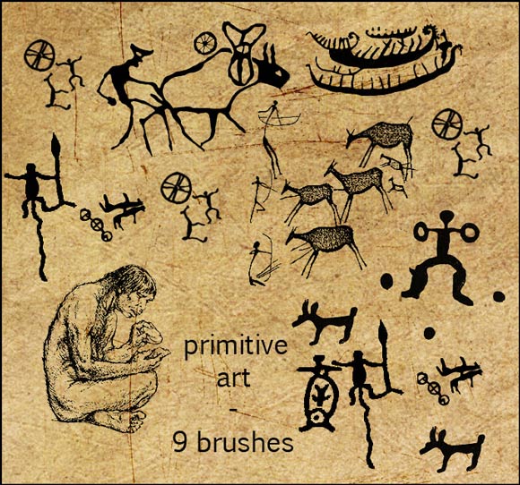 9 Primitive Art Brushes