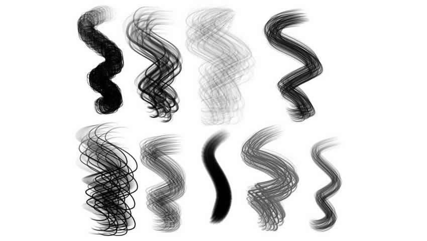 Set di spazzole per capelli per Procreate