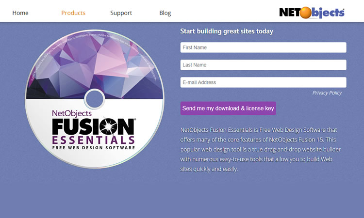 Fusion Essential: strumento di progettazione web gratuito 