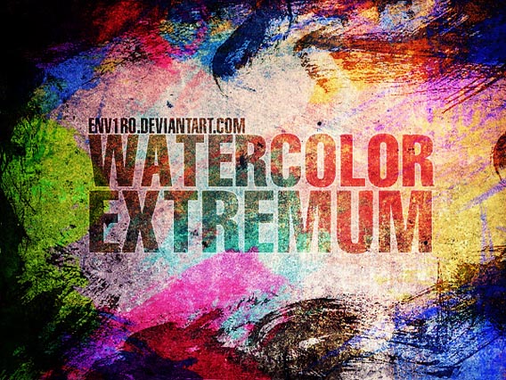 WaterColor_EXTREMUM_by_env1ro 50 Of The Best Watercolor Brushes To Create Beautiful Designs
