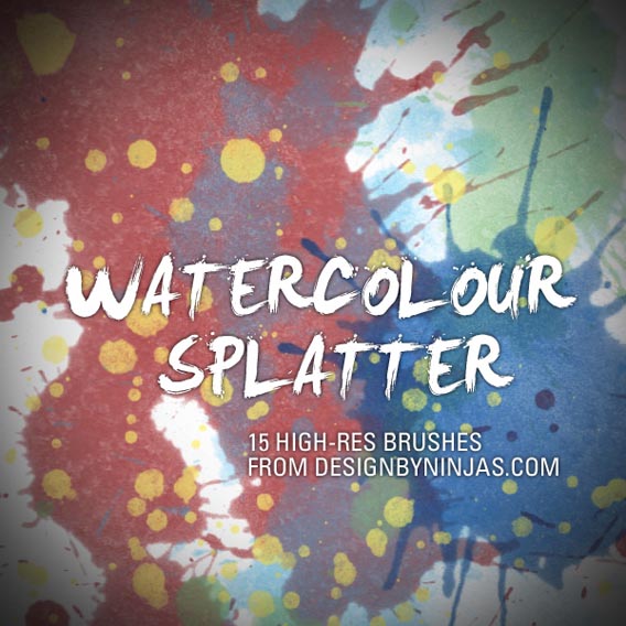 Watercolour_Splatter_by_DesignbyNinjas 50 Of The Best Watercolor Brushes To Create Beautiful Designs