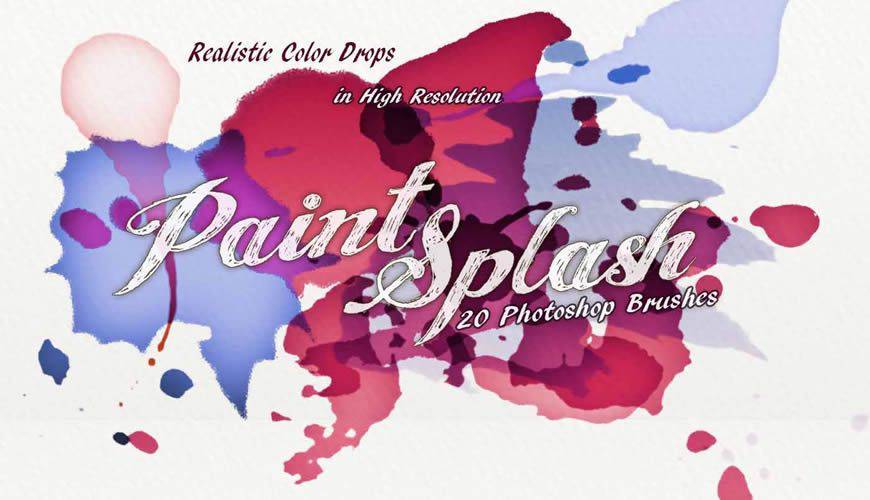 Paint Splash watercolor photoshop brushes free