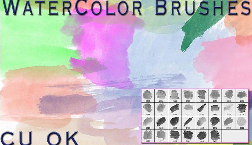 Hi-Res watercolor photoshop brushes free